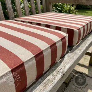 Dekostoff Linenlook Joyful basic stripe terra