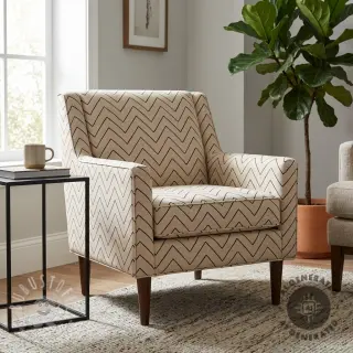 Dekostoff Linenlook Freehand zigzag lines