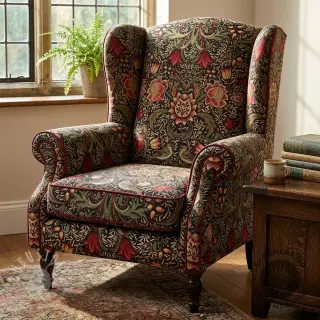 Dekostoff GOBELIN premium Ornate art craft black