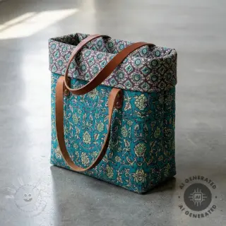 Samt VELVET QUILT Flowers abstract petrol