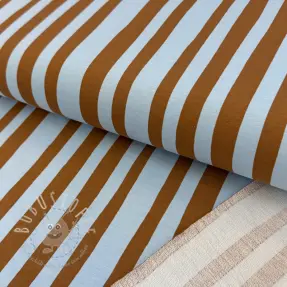 Sweatstoff Stripes by JENNIFER BOURON blue brown ORGANIC
