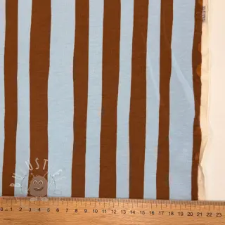 Sweatstoff Stripes by JENNIFER BOURON blue brown ORGANIC