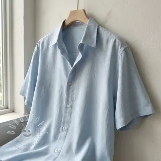 Viskosestoff leinen WASHED light blue