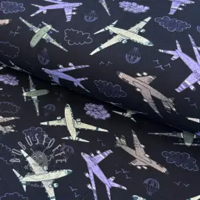 Jersey Airplanes navy digital print