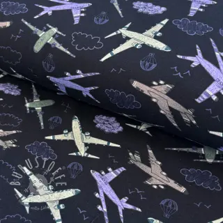 Jersey Airplanes navy digital print