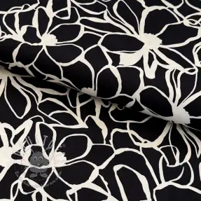 Baumwollstoff SATIN Magnolia NERIDA HANSEN black
