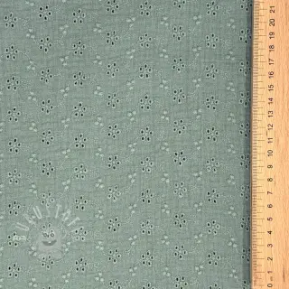 Double gauze/musselin Embroidery 2 green