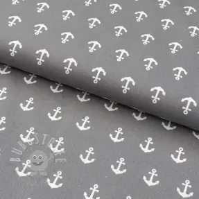 Baumwollstoff Anchors grey