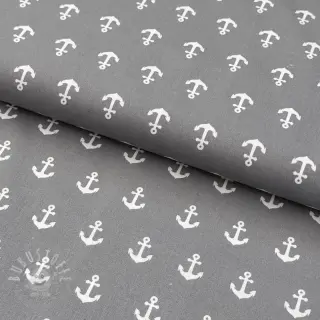 Baumwollstoff Anchors grey