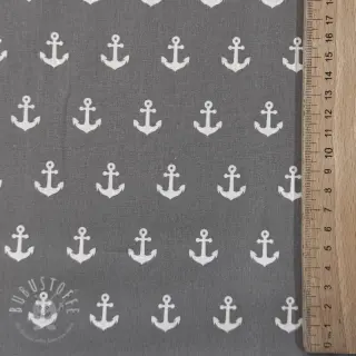 Baumwollstoff Anchors grey