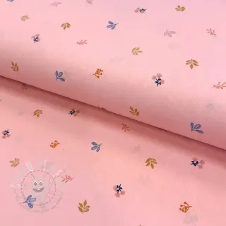 Baumwollstoff Giraffe with flowers FIELD rose ORGANIC