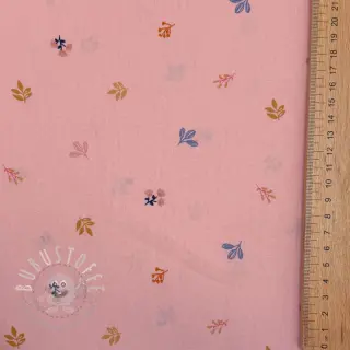 Baumwollstoff Giraffe with flowers FIELD rose ORGANIC