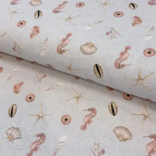Dekostoff Shells linen ecru digital print