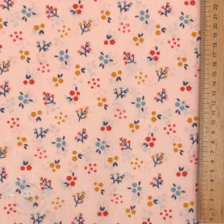 Baumwollstoff Small flowers light salmon ORGANIC