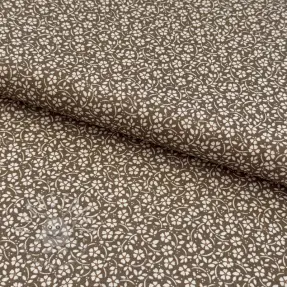 Baumwollstoff Flowers and dots moss green