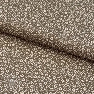 Baumwollstoff Flowers and dots moss green