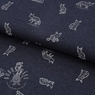 Jersey Hidden foxie indigo melange