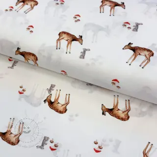 Baumwollstoff Doe white digital print
