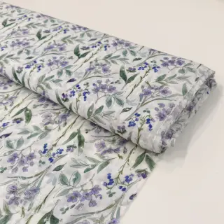 Viskosestoff DOBBY Flowers white digital print