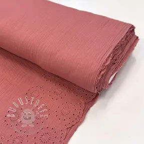 Double gauze/musselin 1-side border blush