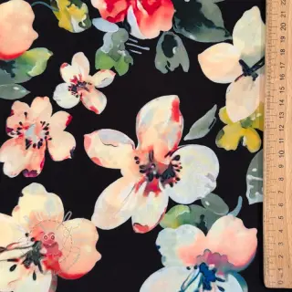 Viskosestoff RADIANCE Manuela black digital print