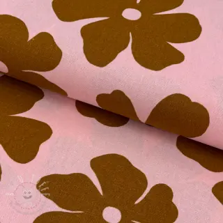 Viskosestoff leinen Flowers light pink
