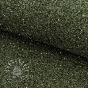 Mantelstoff BOUCLE LUREX dark green