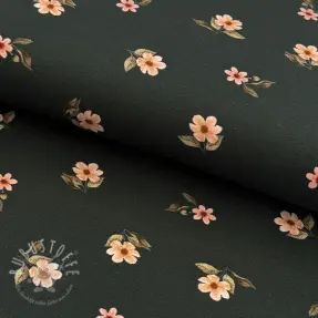 Jersey Flowers army green digital print ORGANIC