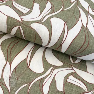 Leinen mit Baumwolle WASHED Abstract olive