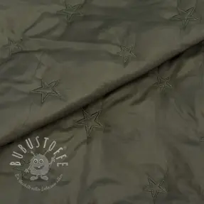 Steppstoffe Stars army green