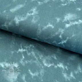 Double gauze/musselin TIE DYE dark cyan