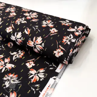Viskosestoff LUREX Flowers black