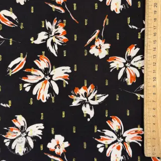 Viskosestoff LUREX Flowers black