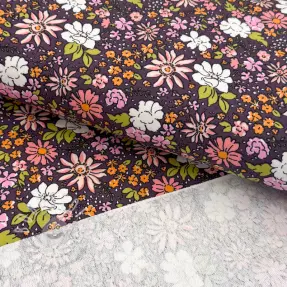 Sweatstoff Tiny flowers dark purple