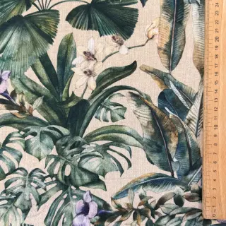Dekostoff Banana leaves linen digital print