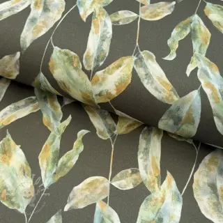Dekostoff Leaves army green digital print