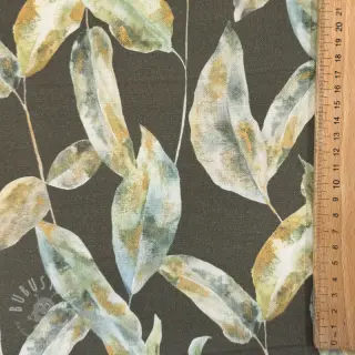 Dekostoff Leaves army green digital print