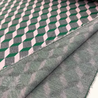 Damenkostümstoff KNITTED JACQUARD Graphic green
