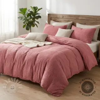 Double gauze/musselin STONE WASHED light rose