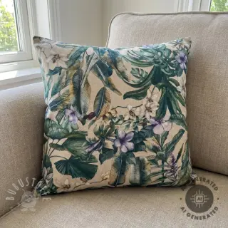 Dekostoff Banana leaves linen digital print