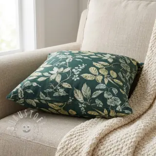 Dekostoff Plants dark green digital print