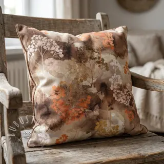Dekostoff Flowers toffee digital print