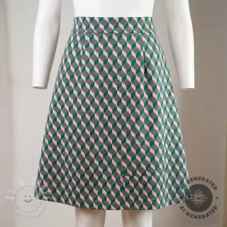Damenkostümstoff KNITTED JACQUARD Graphic green
