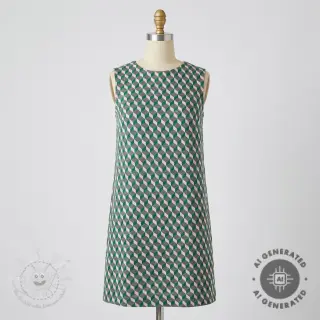 Damenkostümstoff KNITTED JACQUARD Graphic green
