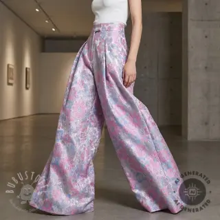 Damenkostümstoff JACQUARD Flowers light lilac