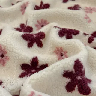Mantelstoff TEDDY JACQUARD Flowers off white