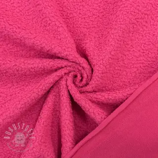 Fleece TEDDY DOUBLE SIDED pink neon