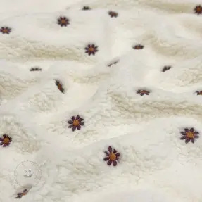 Mantelstoff TEDDY EMBROIDERY Mini ecru