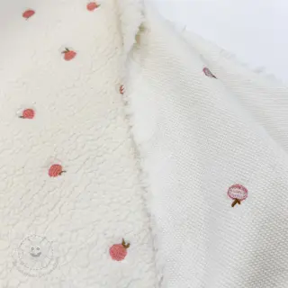 Mantelstoff TEDDY JACQUARD EMBROIDERY Patches