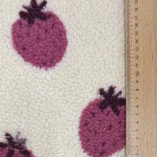 Mantelstoff TEDDY JACQUARD Strawberries